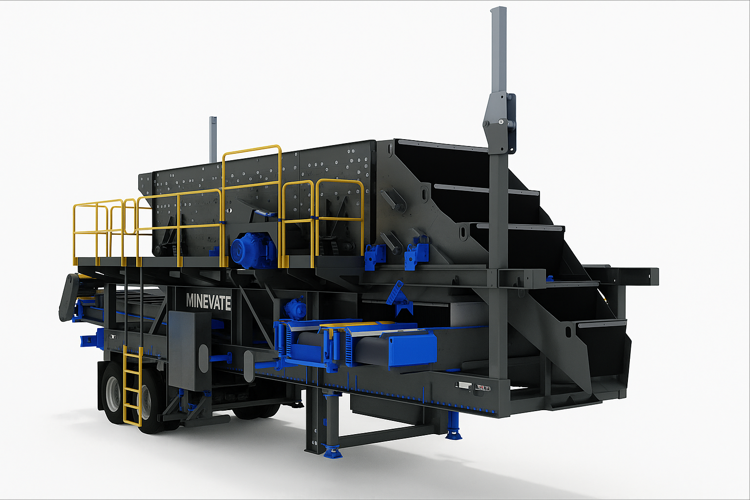 PHS2260, Minevate eleme tesisi, üç milli elek, 3 katlı vibrasyonlu elek, mobil agrega eleme